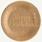 Happy Birthday Kertakäyttölautaset Pahvinruskea