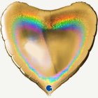 Sydän Folioilmapallo Holografinen Kulta
