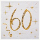 Kultaiset 60-vuotisjuhlien servetit