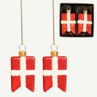 Tanskan Lippu Joulukoriste Punainen/Valkoinen