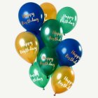 Happy Birthday Ilmapallomix Vihreä/Kulta