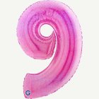 Suuri numeropallo 9, holografinen pinkki