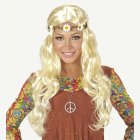 Vaalea pitkä hippiperuukki