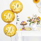 Pyöreä 50th Birthday Foliopallo Kulta
