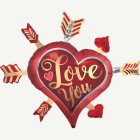 Sydän Love You Folioilmapallo