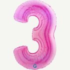 Suuri holografinen pinkki numeropallo