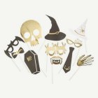Halloween Photobooth -Rekvisiitat Musta/Kulta