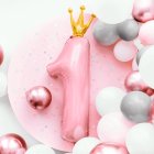 1-vuotisjuhlien Kruunu Foliopallo Vaaleanpunainen
