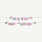 Horse Party Happy Birthday -kirjainbanneri
