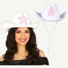 Cowgirl Tähticowboyhattu Valkoinen/Vaaleanpunainen