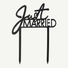 Just Married Akryylinen Kakkukoriste Musta