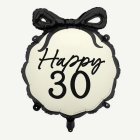 Happy 30 Folioilmapallo Musta/Valkoinen