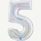 Numero 5 foliopallo holografinen hopea