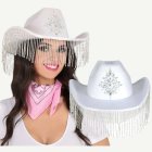 Cowboyhattu Helmihapsuilla Valkoinen