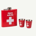 Törsta Hjälpen Taskumatti & Snapsilasit Setti
