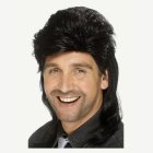 80-luvun Takatukkaperuukki Musta