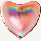 Sydän Folioilmapallo Holografinen Ruusukulta