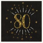 80-vuotisjuhlien Servetit Kimaltava Kultamusta