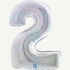 Holografinen numerofoliopallo 2 hopea