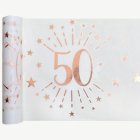 50-Vuotisjuhlien Kaitaliina Valkoinen/Ruusukulta