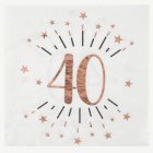 40-vuotispäivän konfetti servetit, ruusukulta