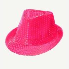 Paljetti Fedora Neonpinkki