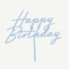Happy Birthday Akryylikakkukoriste Matta Vaaleansininen