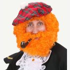 Skotlantilainen Leprekaun Kihara Peruukki & Parta Oranssi