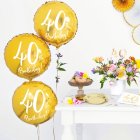 Pyöreä 40th Birthday Foliopallo Kulta
