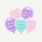 Happy Birthday Ilmapallot Vaaleanpunainen/Lila