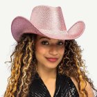 Vaaleanpunainen glitter-cowboyhattu