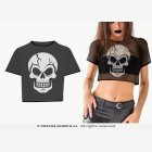 Pääkallo crop top musta