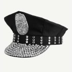 Strassikoristeinen Poliisihattu Musta