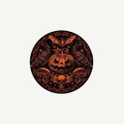 Goottilaiset kurpitsa-pahvilautaset musta/oranssi