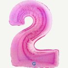 Suuri holografinen pinkki numeropallo