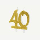 40-vuotta Kimalteleva Kakkukynttilä Kulta