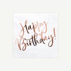 Ruusukultaiset Happy Birthday -servetit
