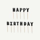 Happy Birthday kakkukynttilät musta
