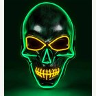 Pääkallo LED Naamari Vihreä