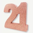 21-vuotisjuhlien Pöytäkoriste Glitteri Ruusukulta