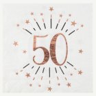 50-vuotispäivän konfetti servetit, ruusukulta