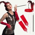 1920-luvun Flapper Setti Punainen