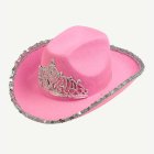 Tiara Cowboyhattu Vaaleanpunainen