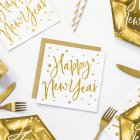 Kultaiset Happy New Year -servetit