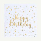 Lautasliinat Happy Birthday Kulta/Valkoinen
