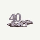 40-vuotis Pöytäkonfetti Hopea