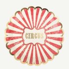 Cirkus Vintage Pahvilautaset Norsunluu/Punainen/Kulta