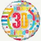 Pyöreä Happy 30th Birthday Foliopallo