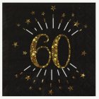 60-vuotisjuhlien Servetit Kimaltava Kultamusta