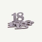 18-vuotis Pöytäkonfetti Hopea